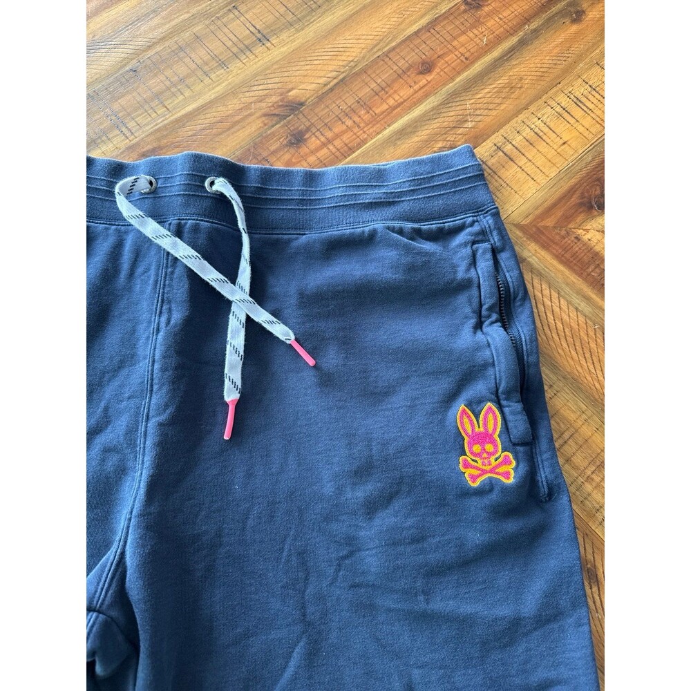 Psycho Bunny Men’s XXL Joggers Sweatpants Dark Navy Skull Bunny Logo Baggy